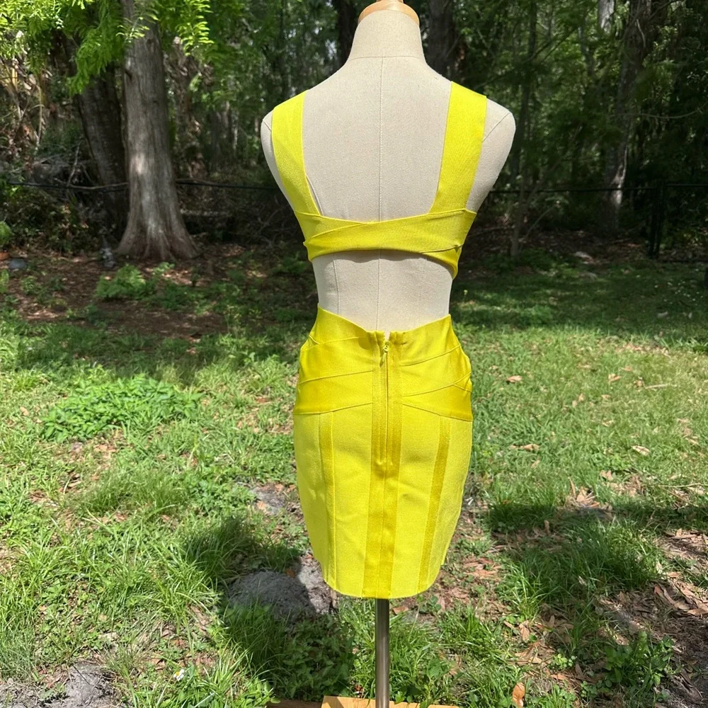Bandage Dress Yellow XS - Picture 3 of 5